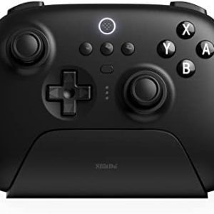 8Bitdo Ultimate Bluetooth Controller with Charging Dock, Wireless Pro Controller with Hall Effect Sensing Joystick, Compatible with Switch, Windows and Steam Deck (Black)